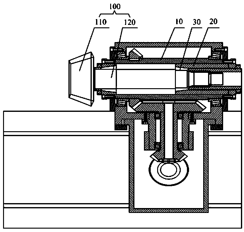 Forced kinematic chain bevel gear variable-intersection-angle offset barreling machine barreling wheel clamp