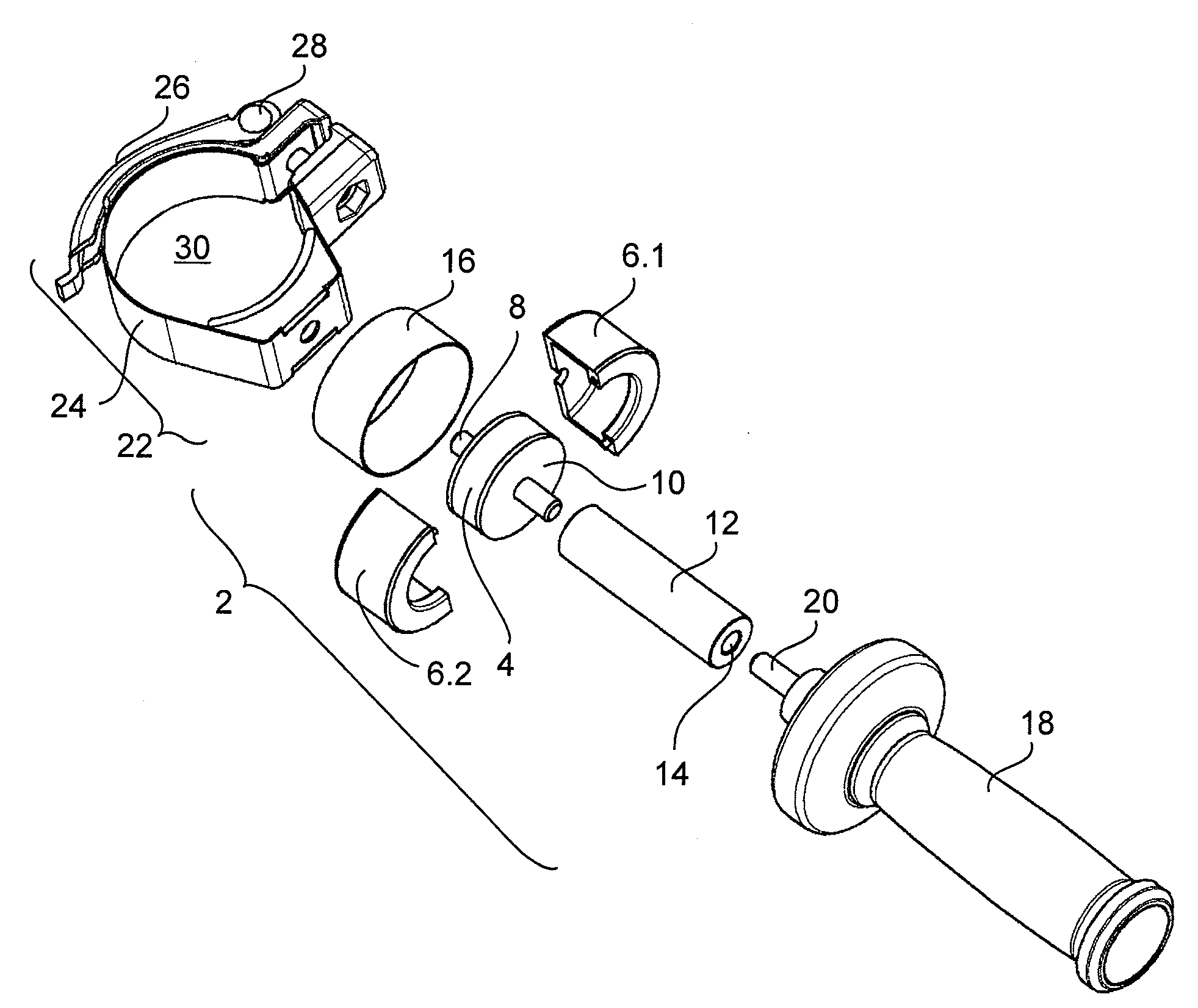 Vibration-damped holder for additional handle