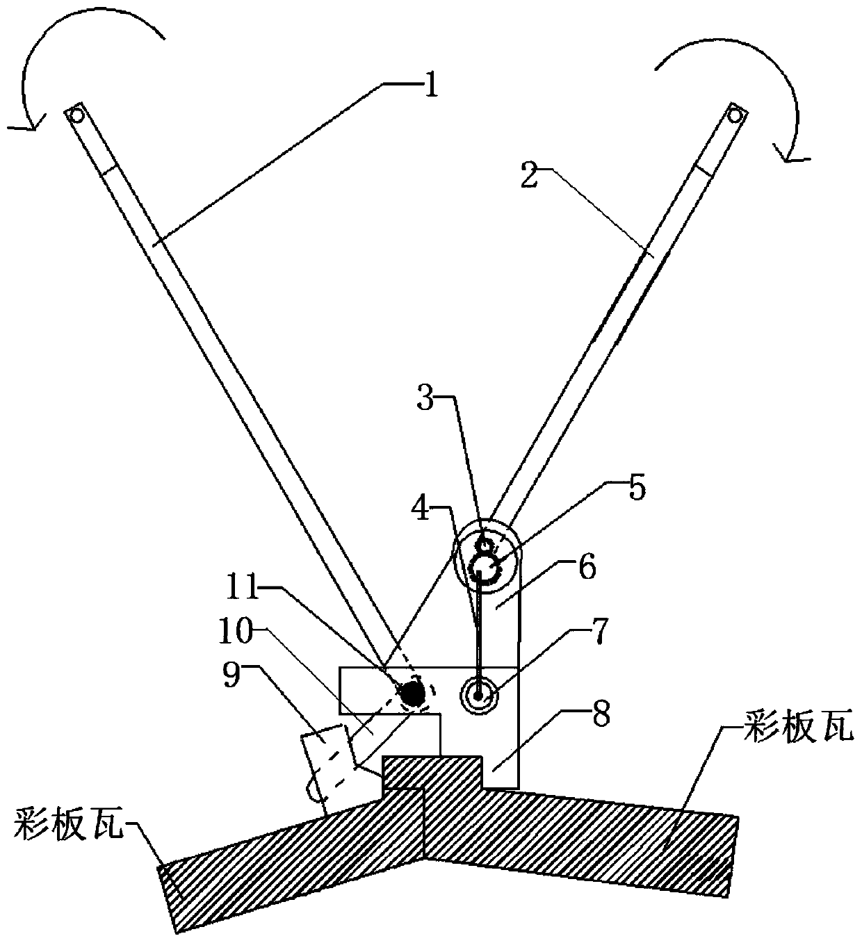 Manual compression tool for lap joint of color tiles and its operation method