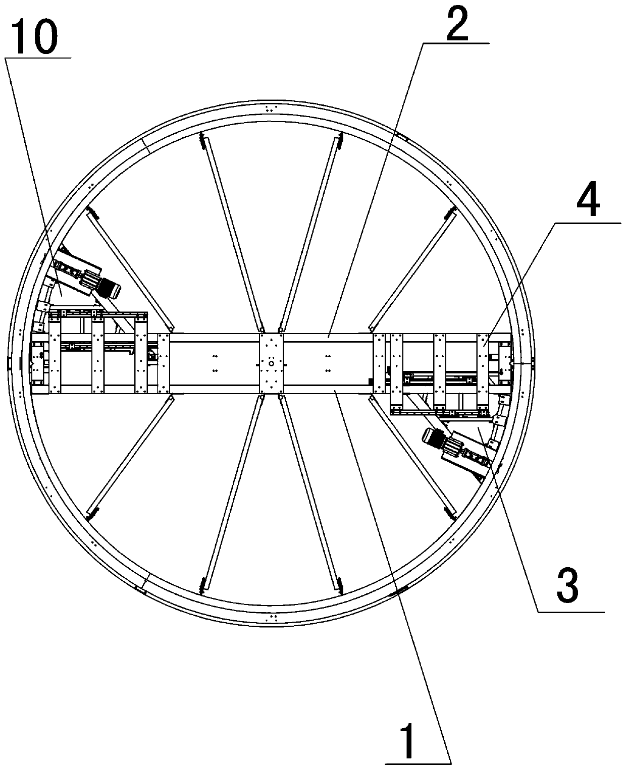 Revolving door structure with slidable display boxes