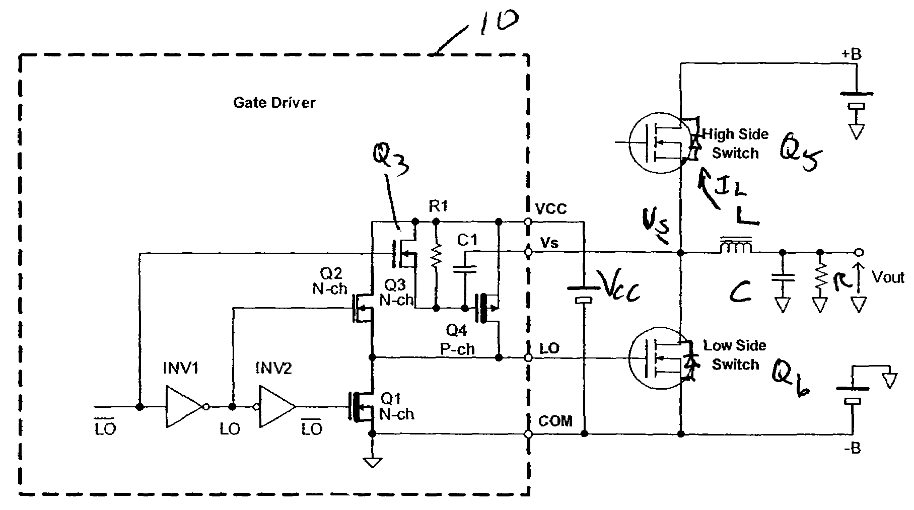 Gate drive for lower switching noise emission