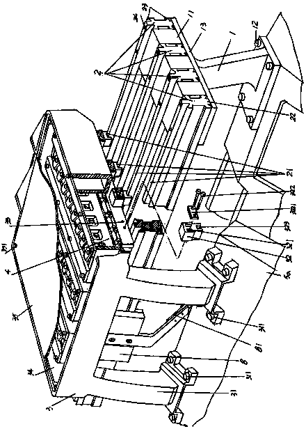 Fitting structure of top lever device and shuttle changing device of computerized flat knitting machine