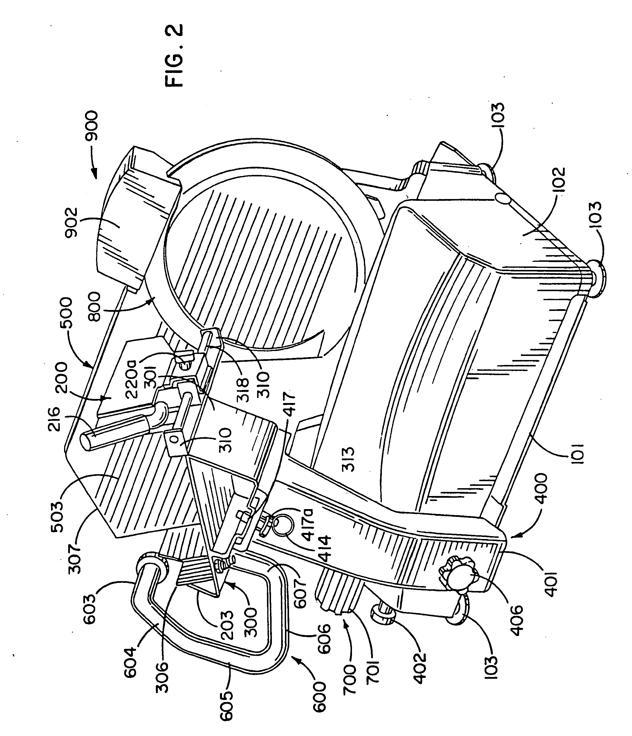 Slicing machine, method of use and components thereof