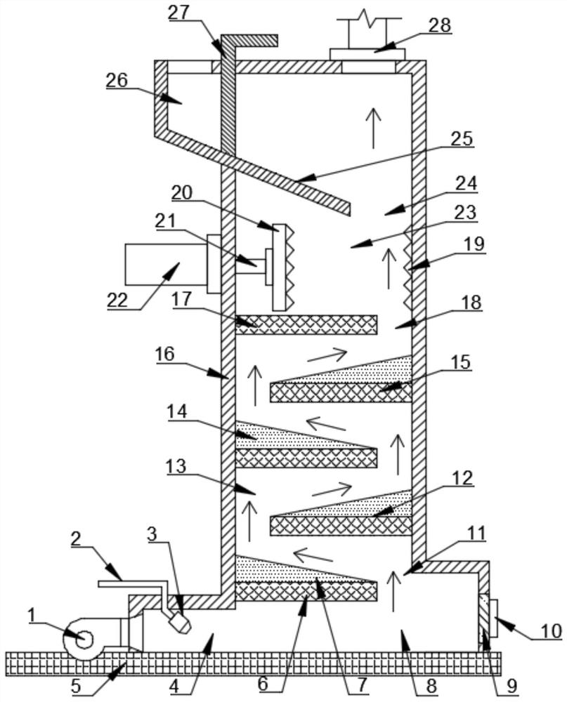 An energy-saving and environment-friendly baffled vertical lime kiln