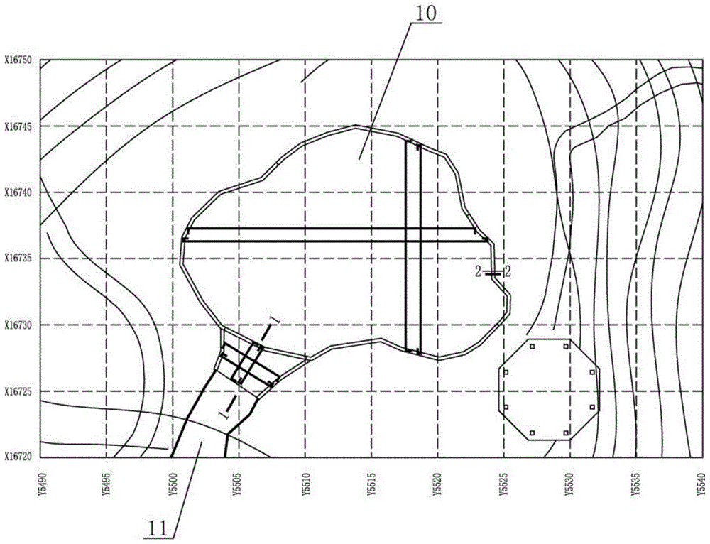 Waterscape structure and construction method of cascading waterfalls on artificially built mountains