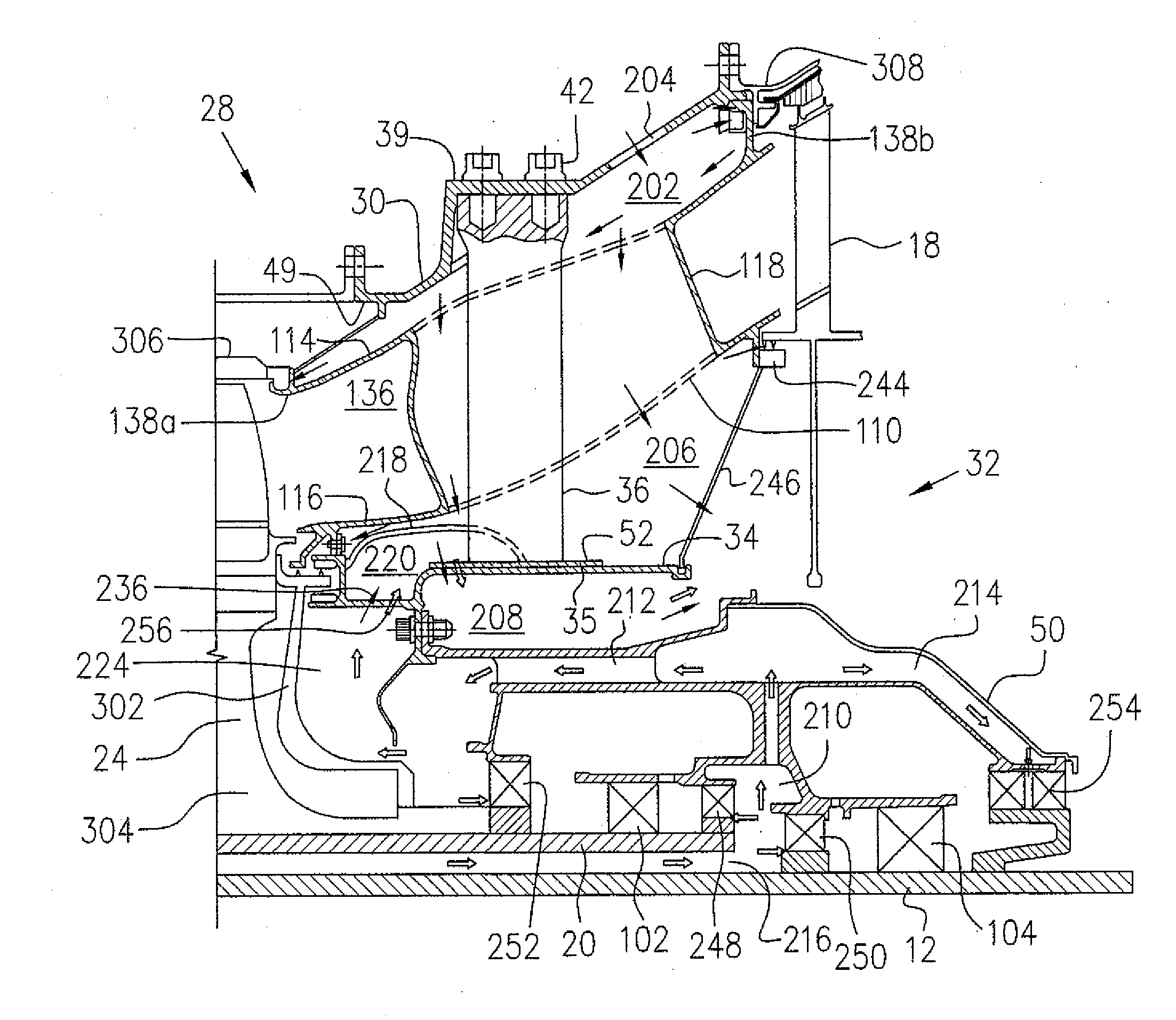 Cooling air system for mid turbine frame