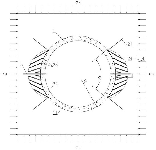 A deep shaft support structure and construction method