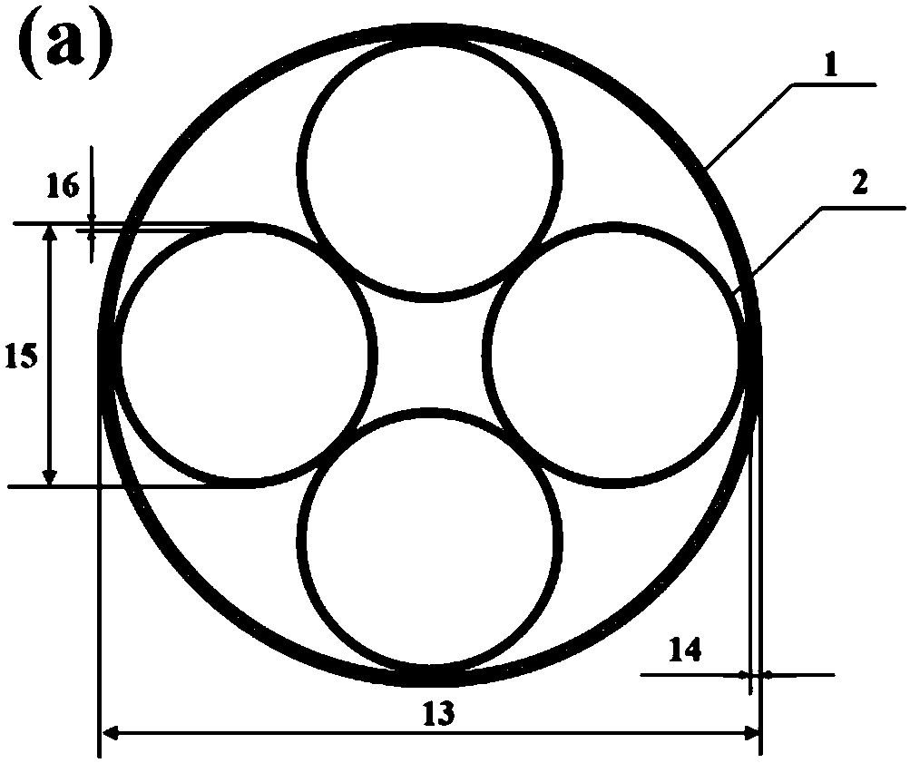 Multi-cell metal-based carbon fiber composite thin-walled energy absorbing structure and preparation technique thereof