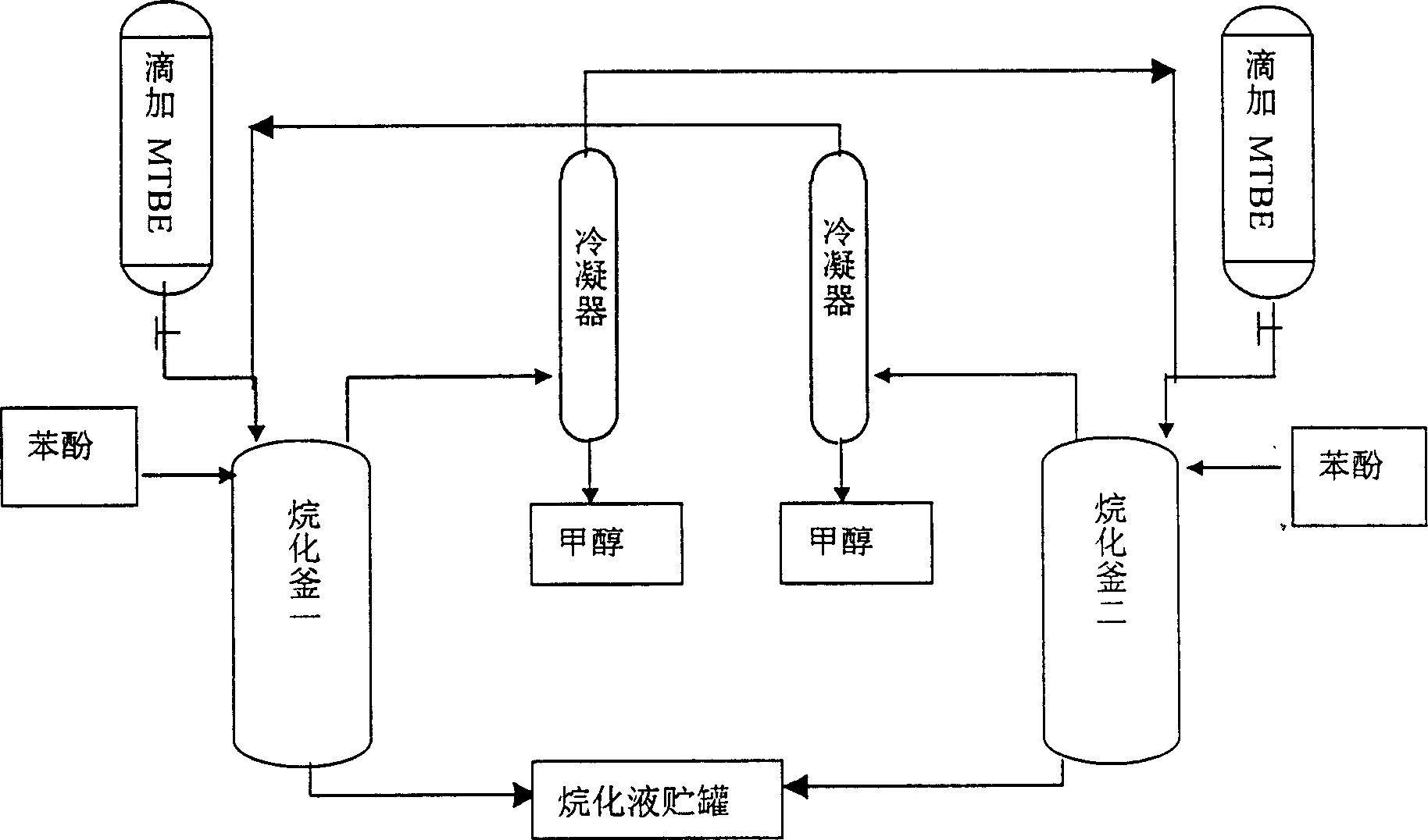 Tertiary butyl phenol synthesis method by methyl tertiary butyl ether alkylation reaction