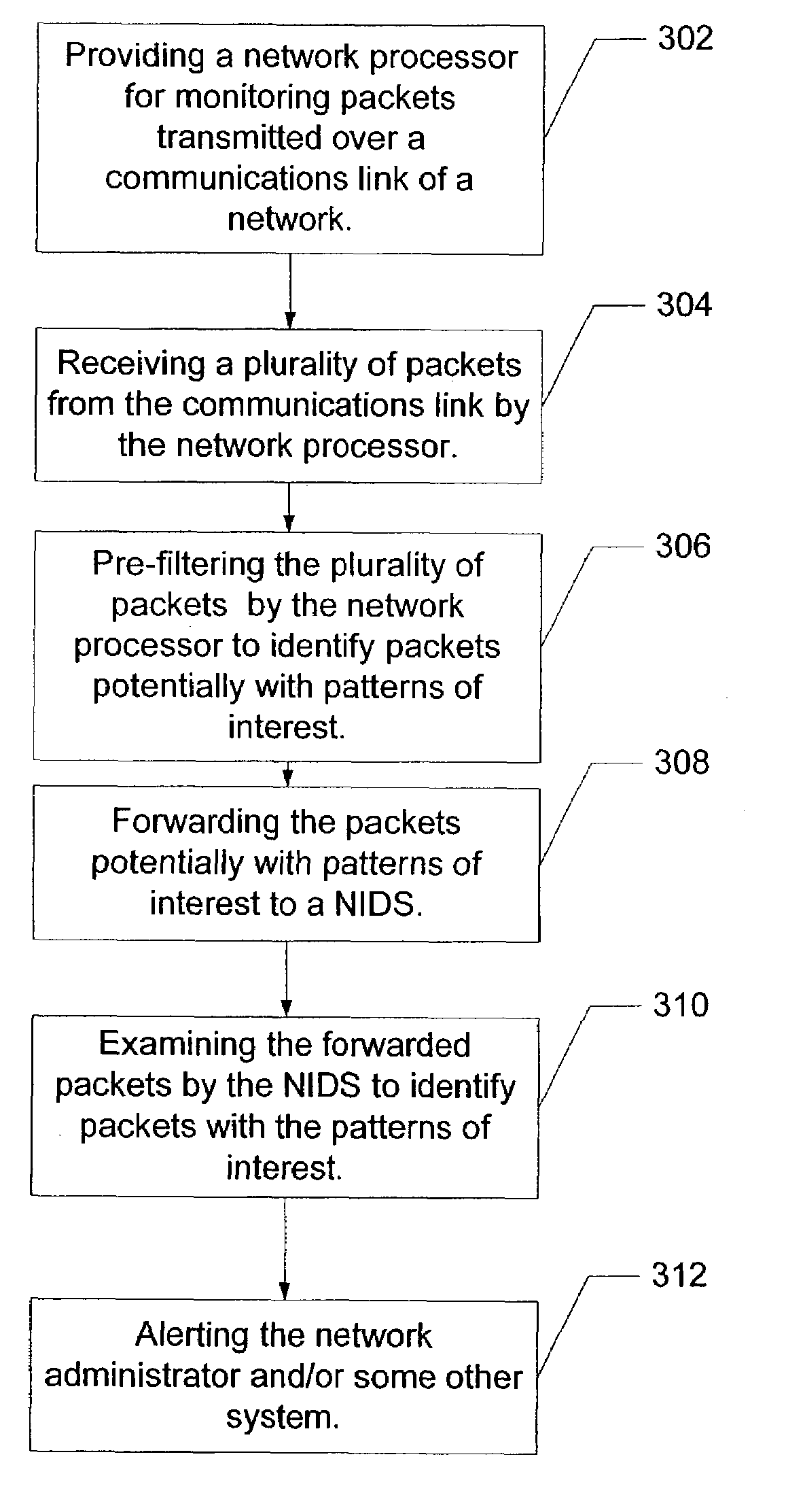 Use of a programmable network processor to observe a flow of packets