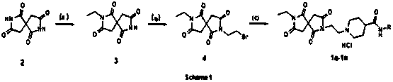 Synthesis and application of imine spiro piperidine compounds
