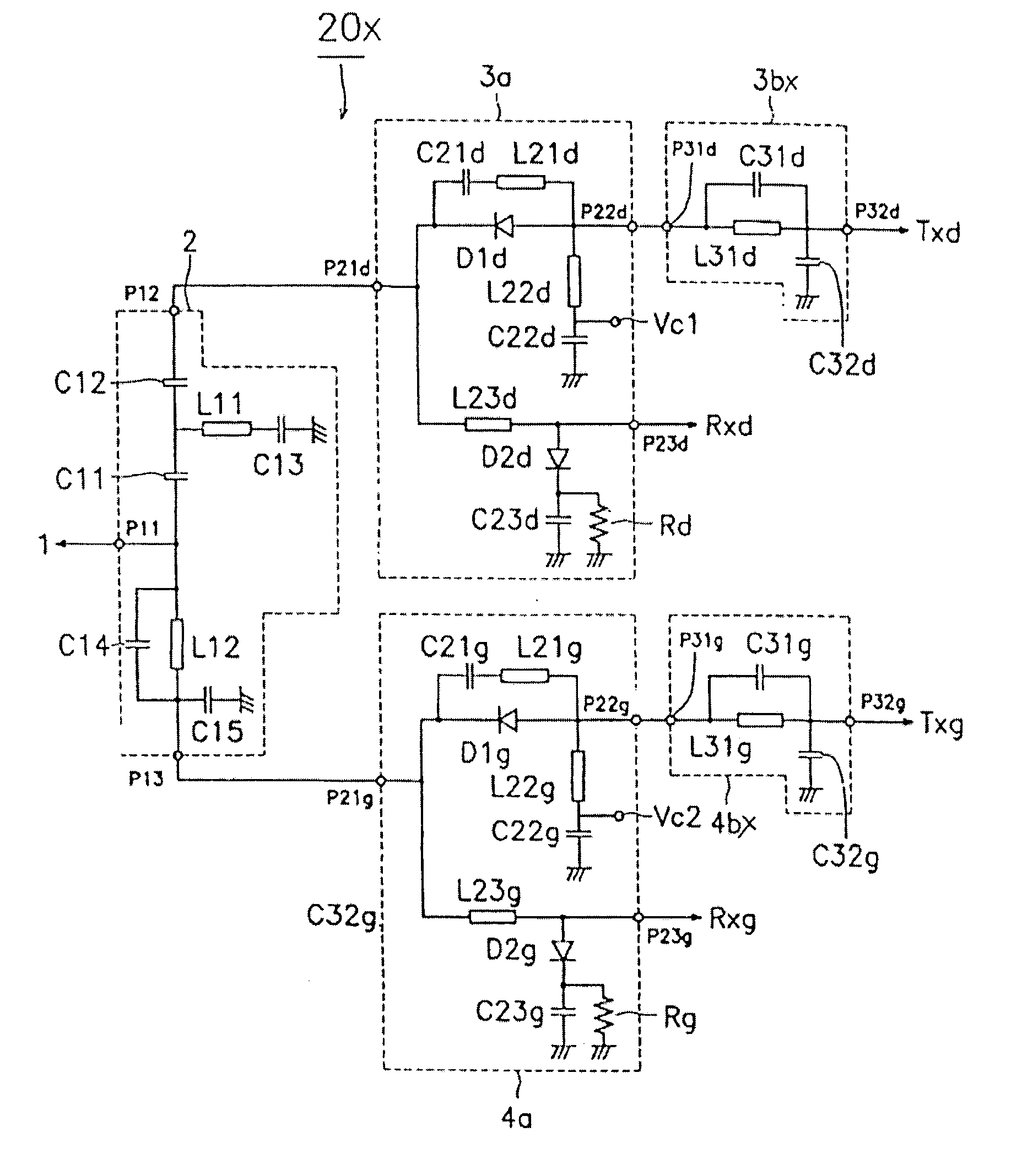 Composite high frequency component and mobile communication device including the same
