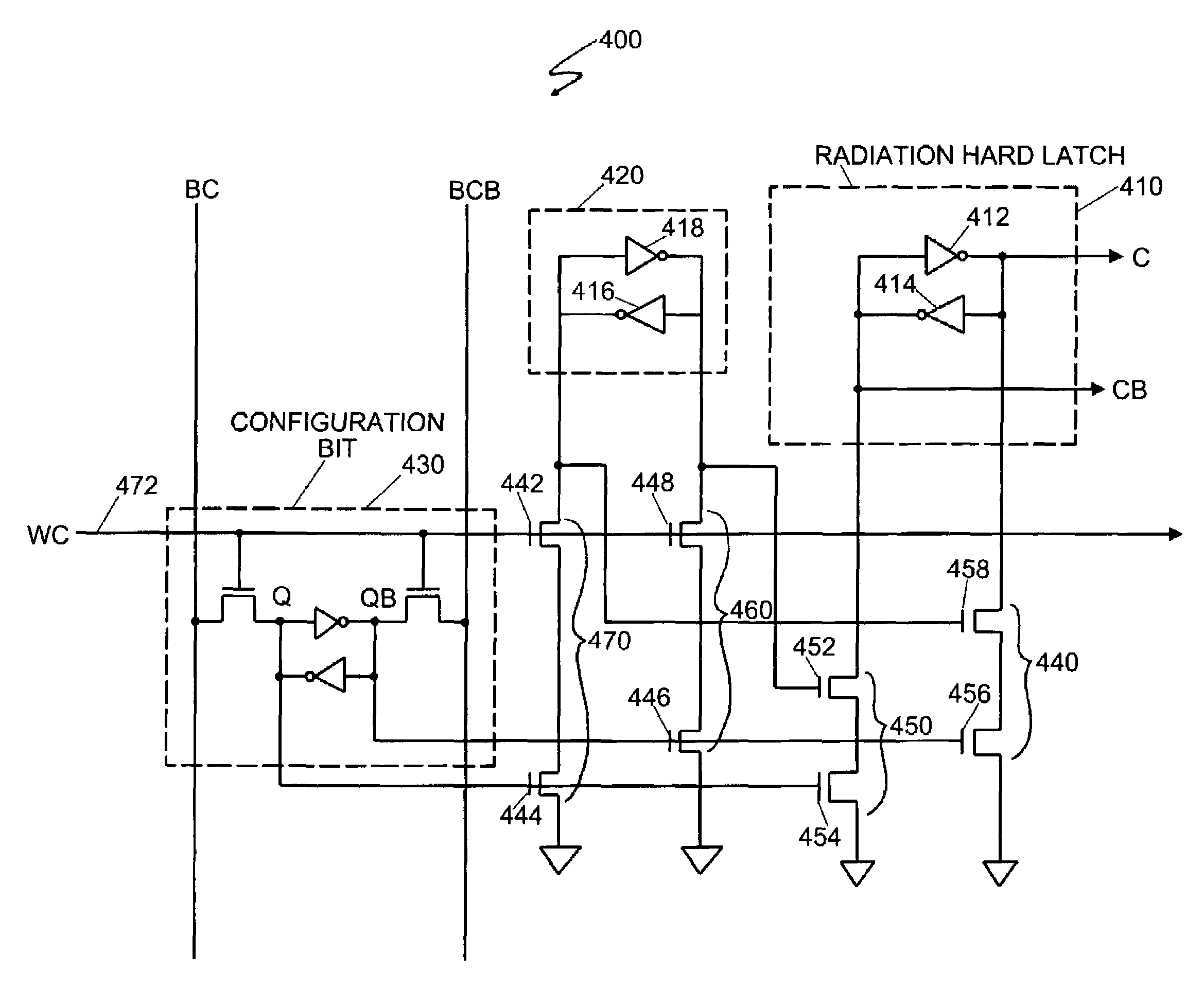 Deglitching circuits for a radiation-hardened static random access memory based programmable architecture