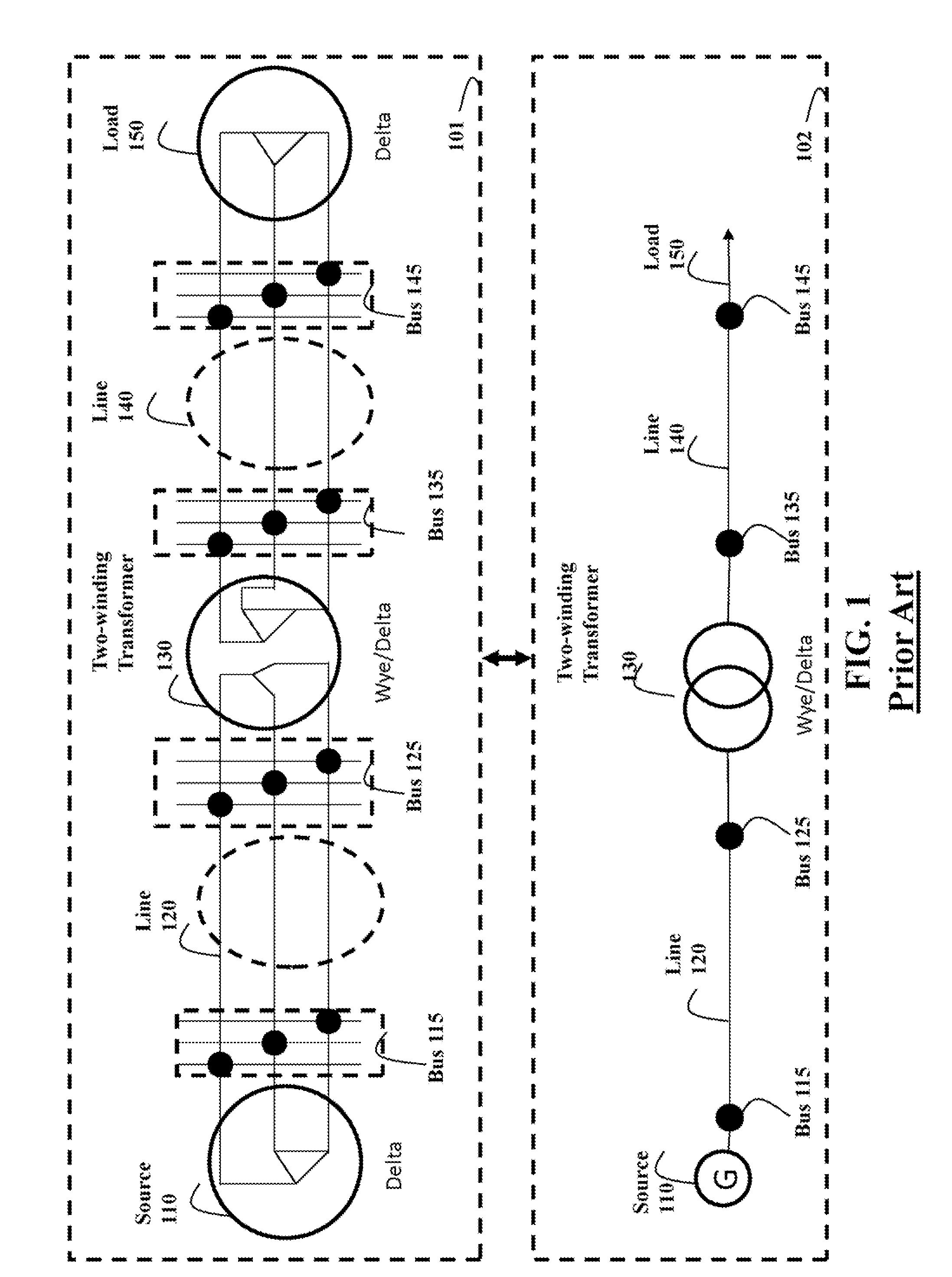 Hybrid three-phase power flow analysis method for ungrounded distribution systems
