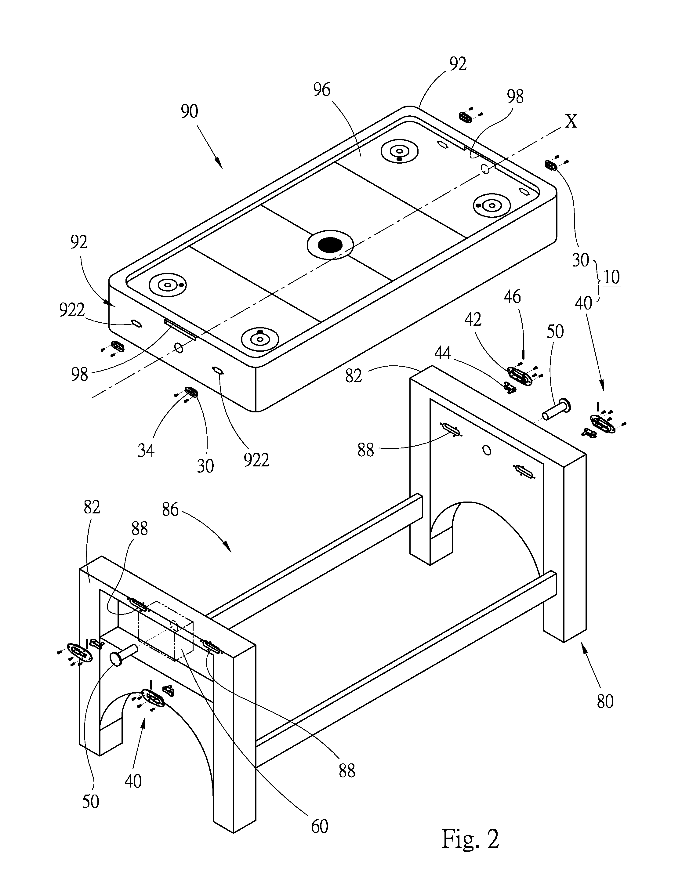 Latch mechanism applied for multi-function game table