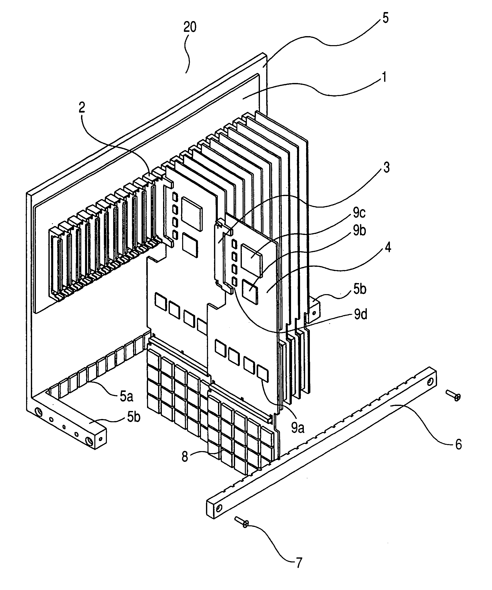 Structure for mounting printed board and nuclear medicine diagnosis system