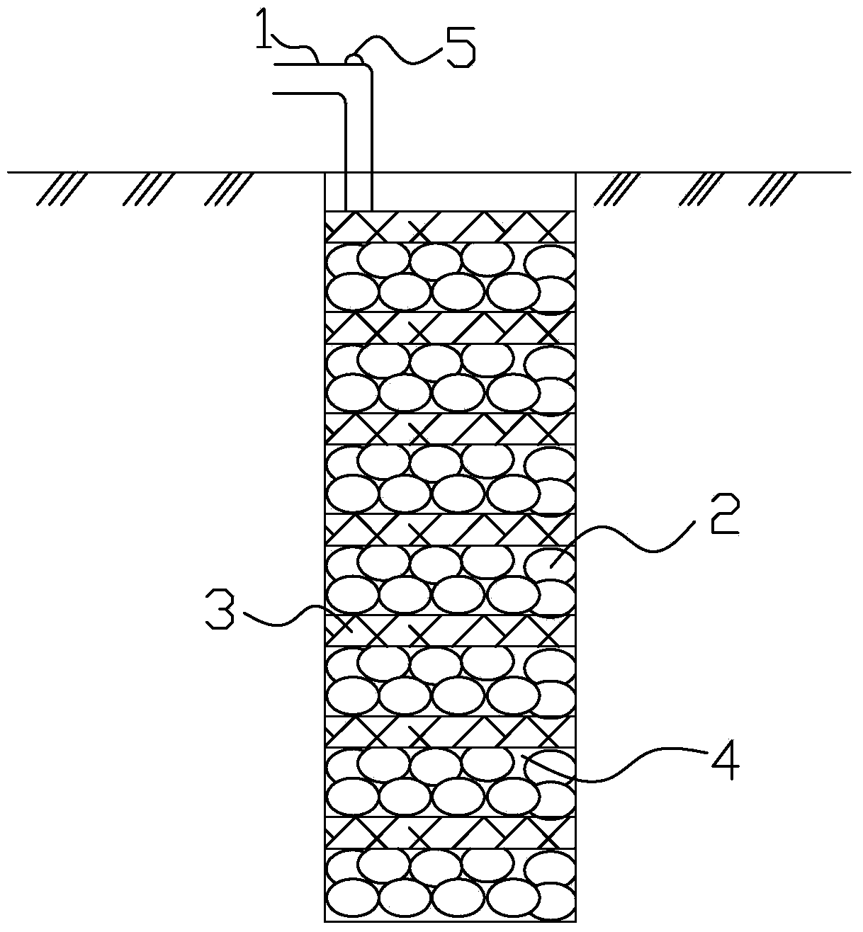 Construction method of gravel grouting pile