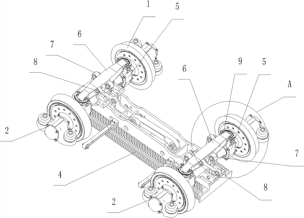 Device and method for suspension and height adjustment of linear motor of railway vehicle