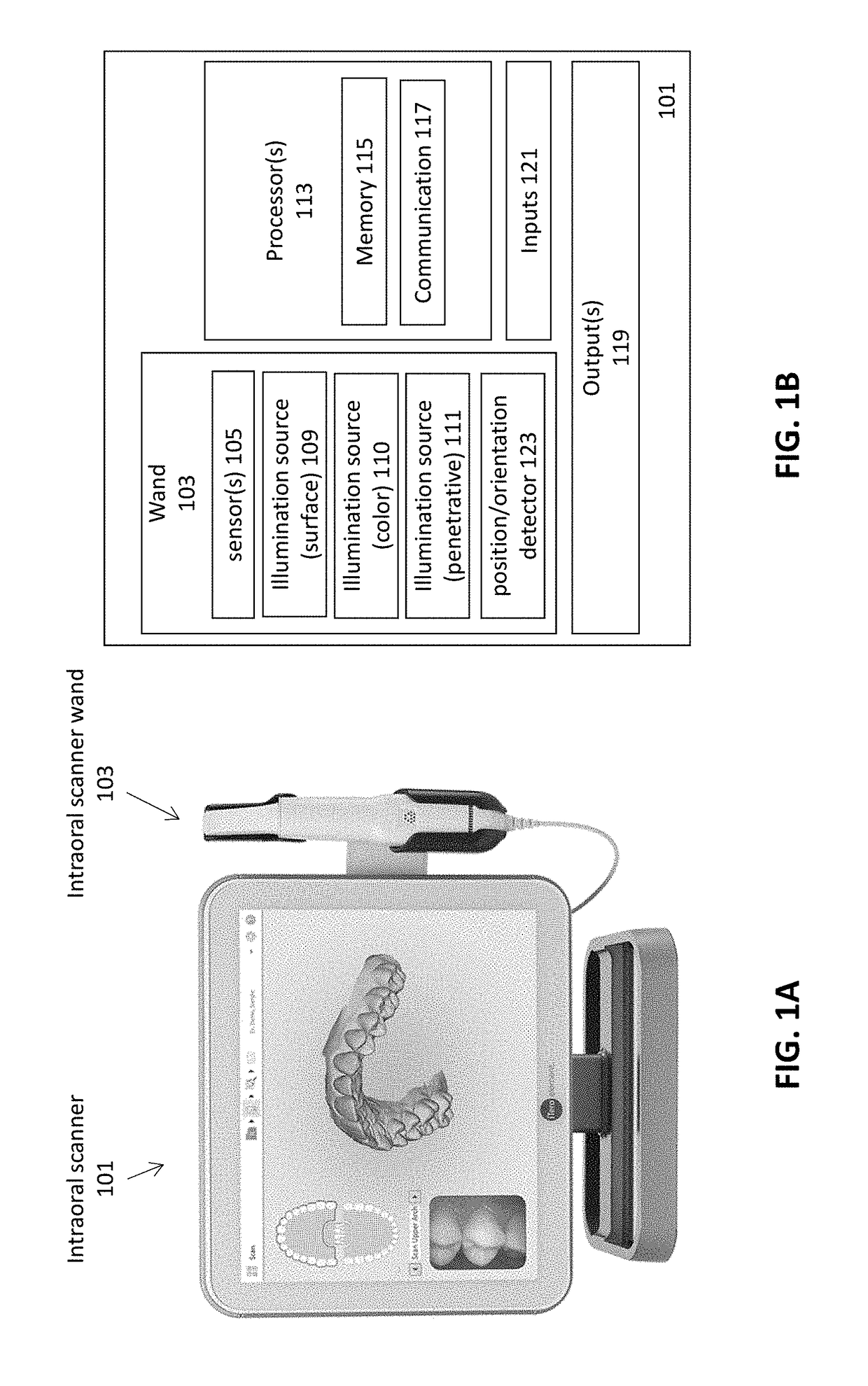 Intraoral scanner with dental diagnostics capabilities