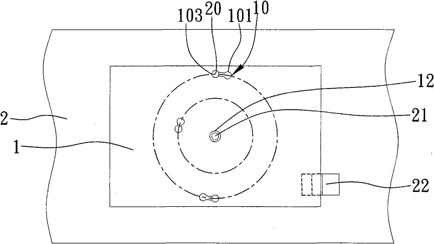 Rotating and positioning structure of circuit board