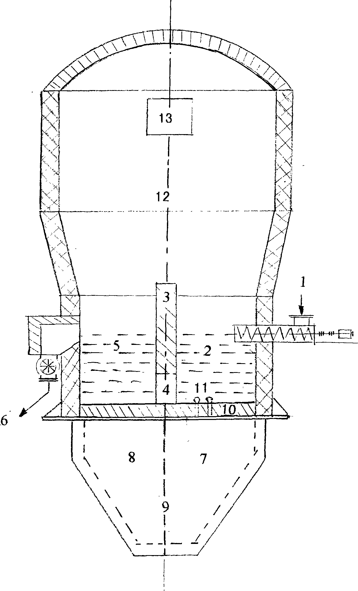 One-furnace-two-section boiling baking process