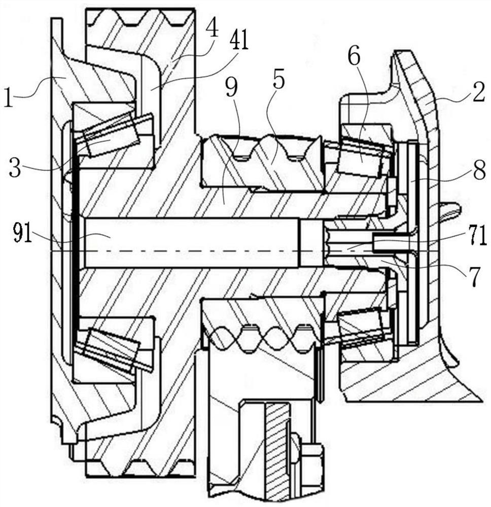 A gearbox intermediate shaft structure