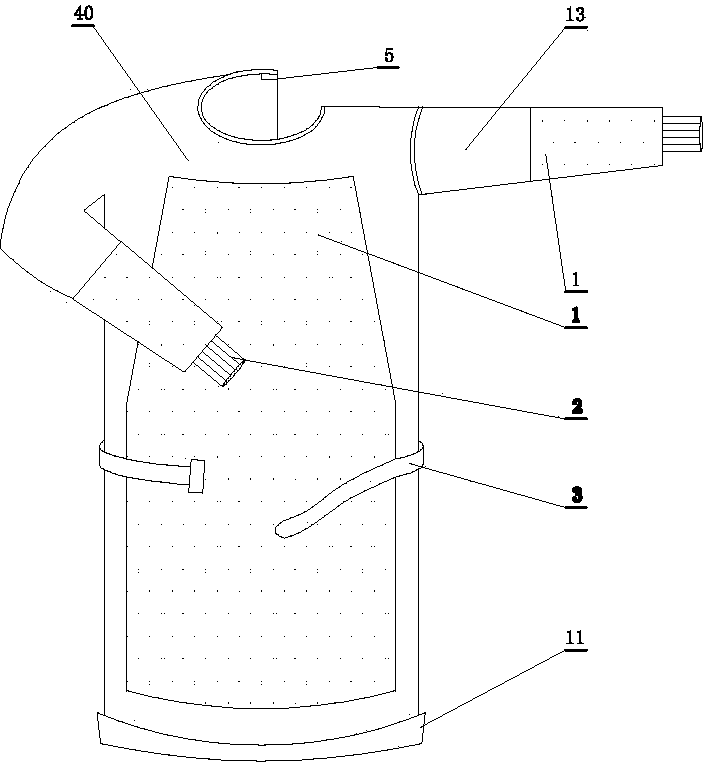 Operating garment with antibiosis effect, anti-static effect and plasma-resistant effect