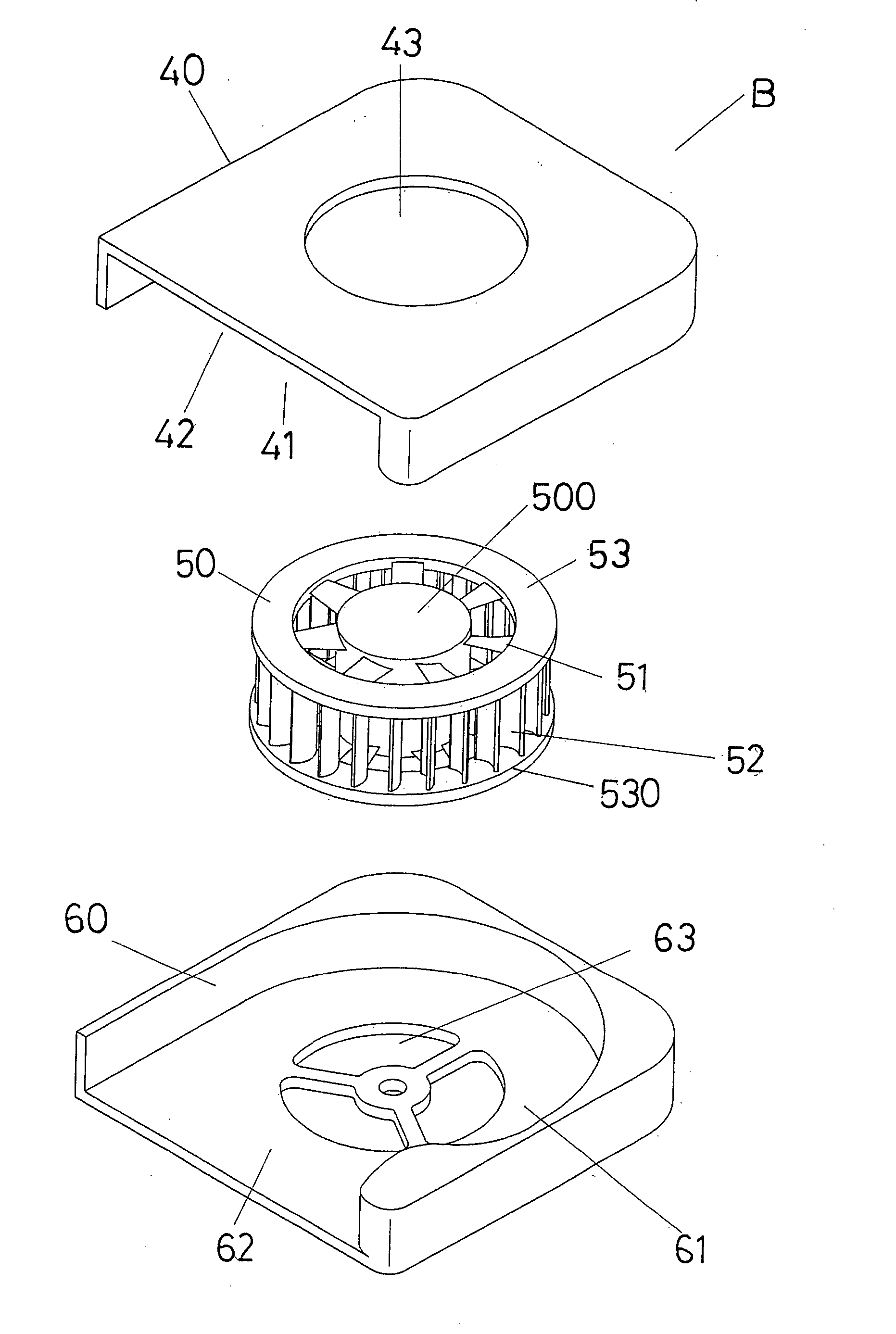 High volume fan device for removing heat from heat sources