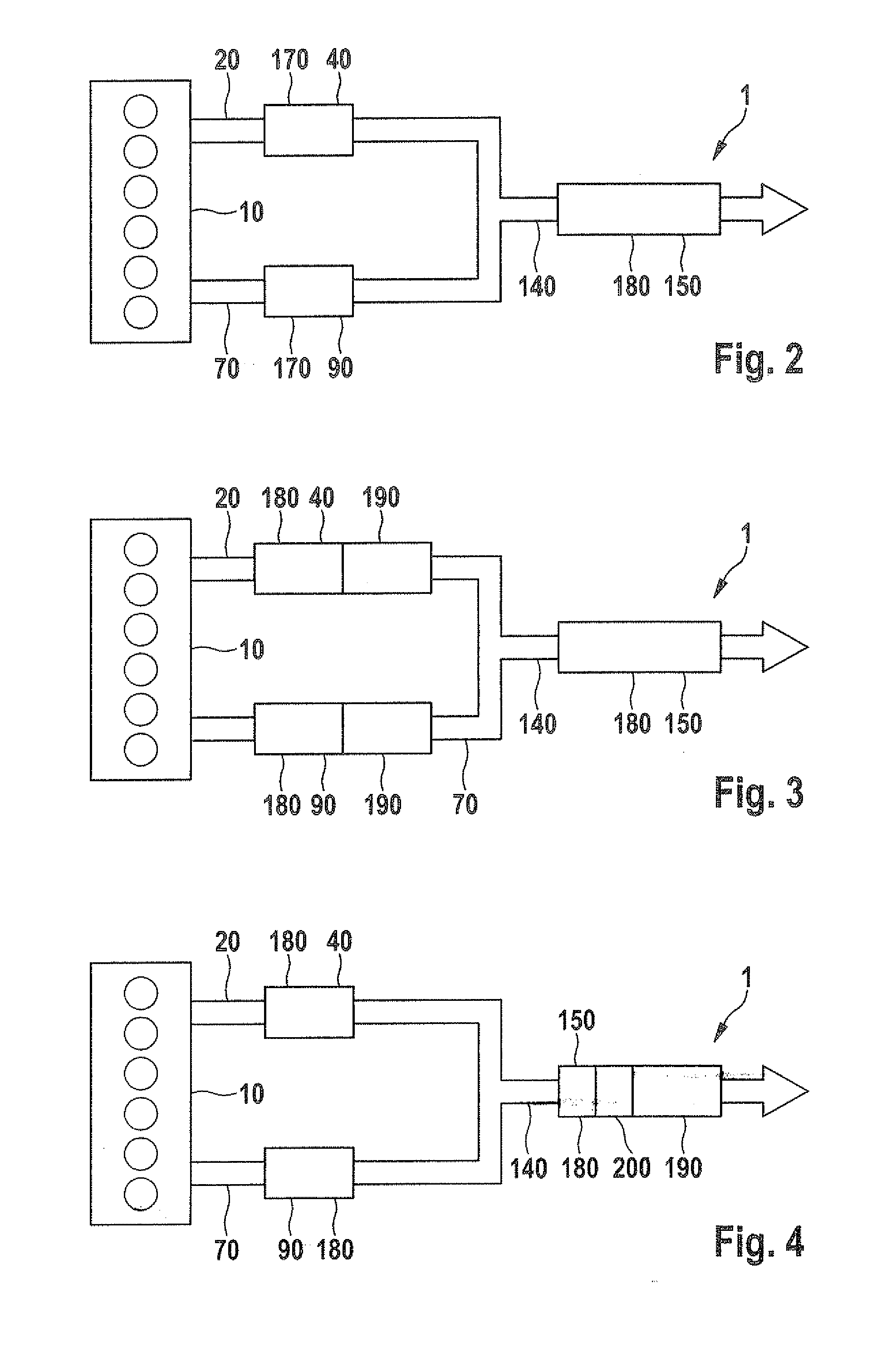 Method and device for regenerating a particle filter in a y-exhaust gas system