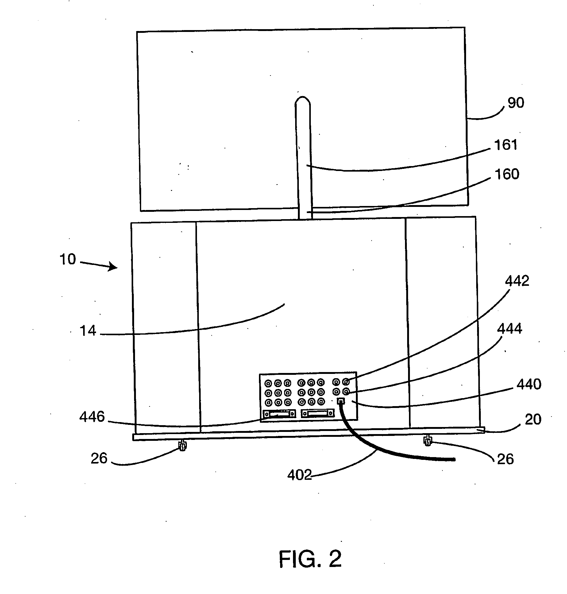 Apparatus for supporting an audio/video system which includes a thin screen video display unit