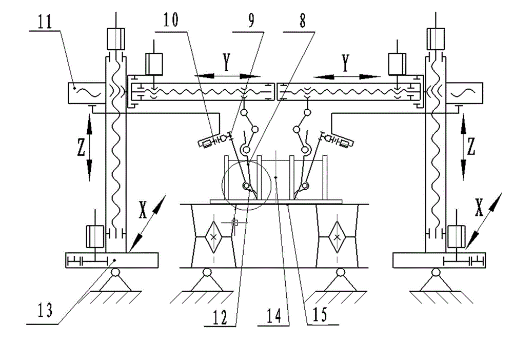 Welding seam automatic tracking method for large-sized complex box-shaped structural part
