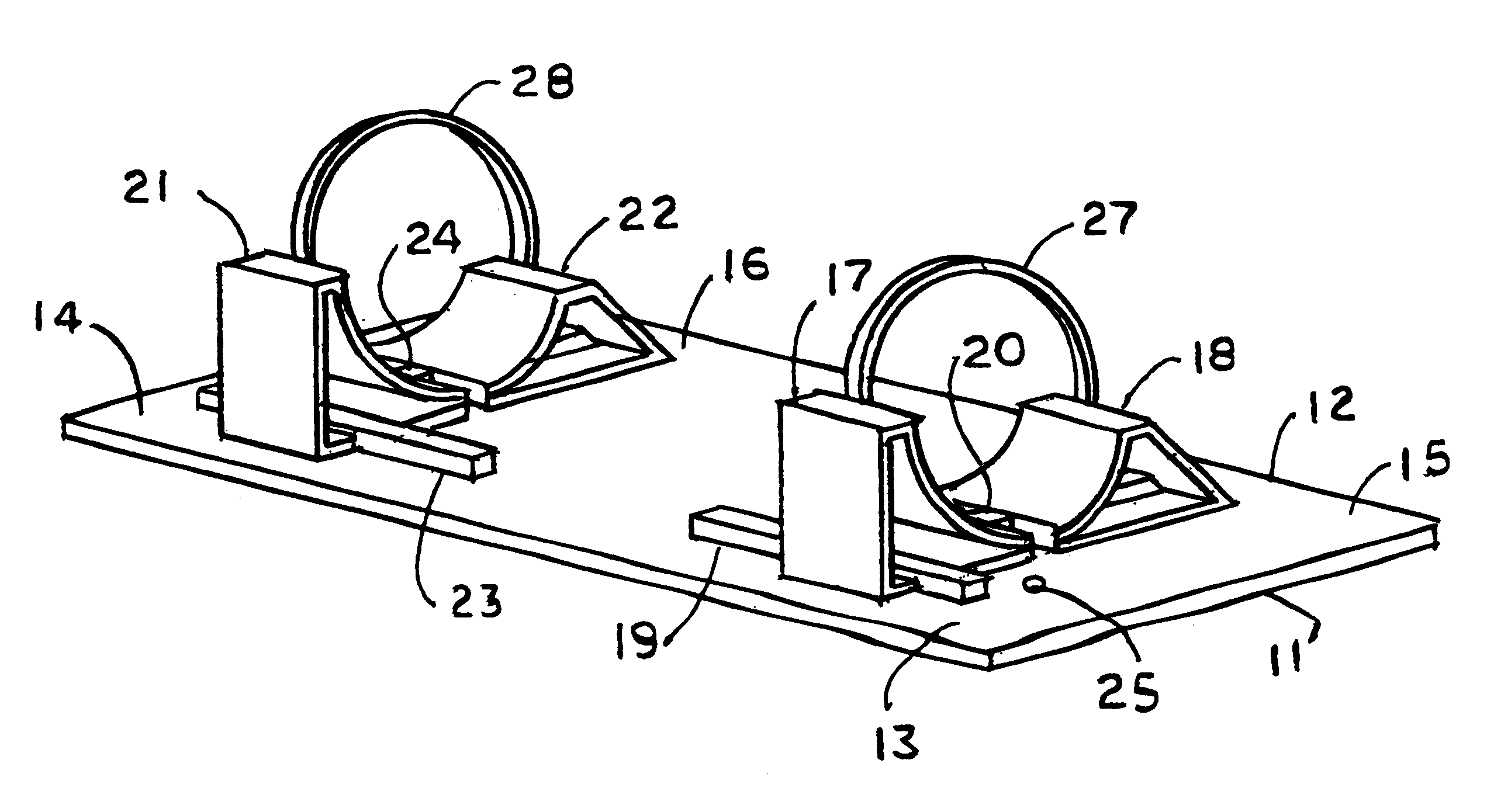 Compact adjustable wheel chock assembly for retainment of multi-size wheels