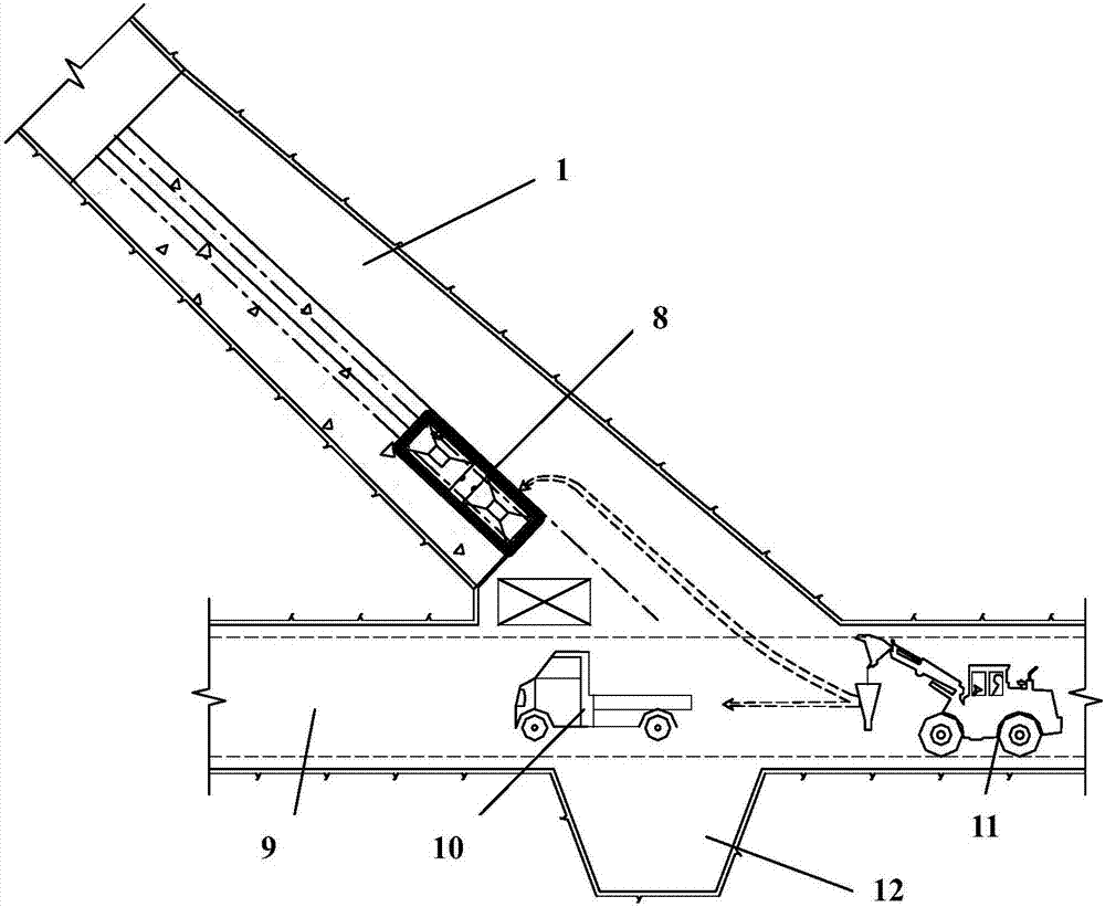 Large-gradient small-section underground cavity excavating construction method