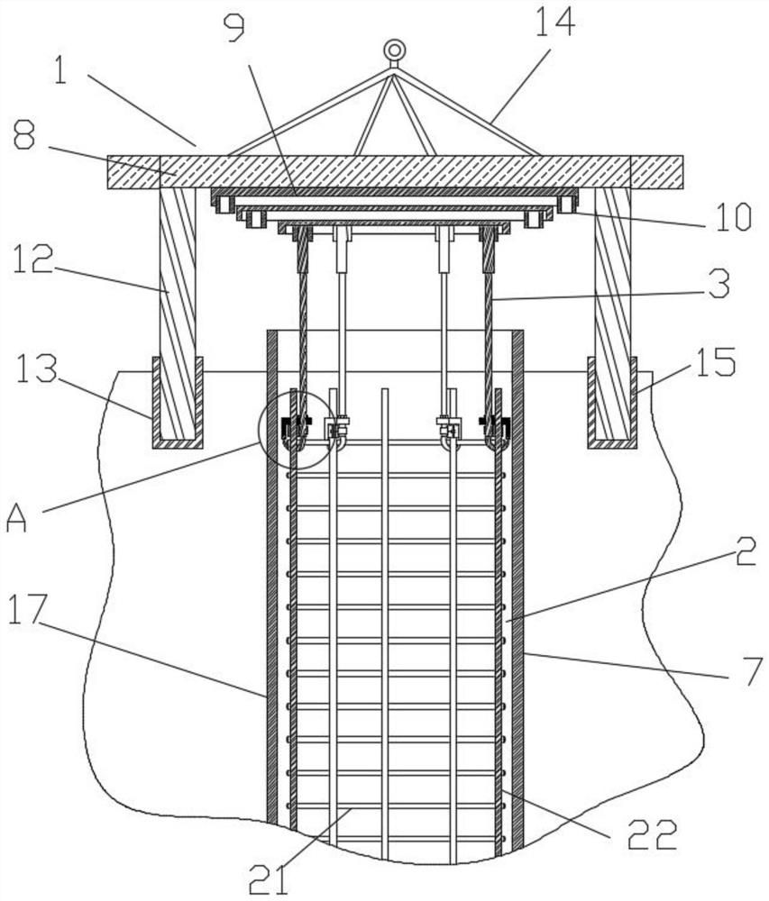 Pile foundation reinforcement cage position control device and installation method