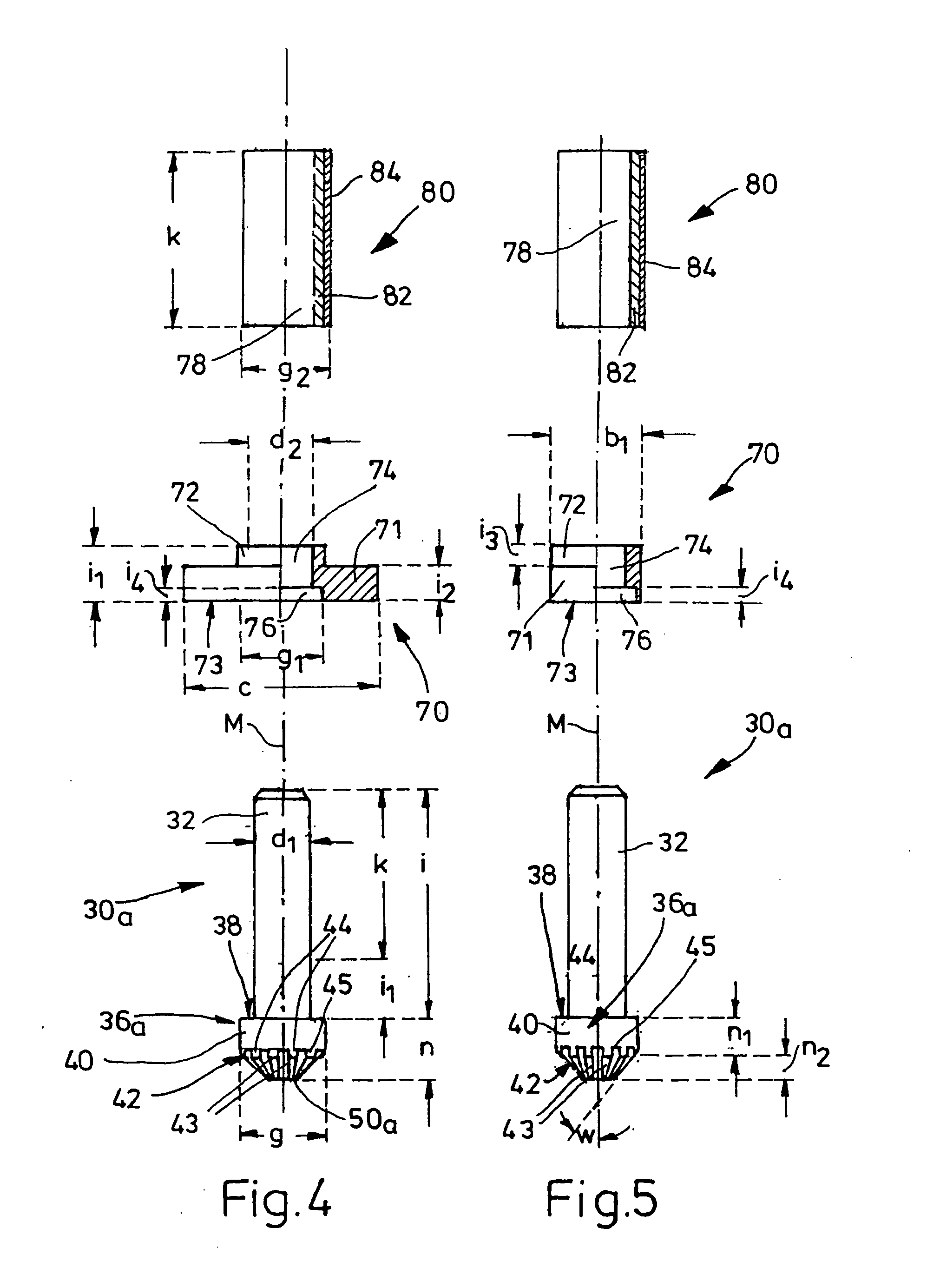 Device comprising two hollow profiles that are held together by means of a connecting screw, and corresponding tool