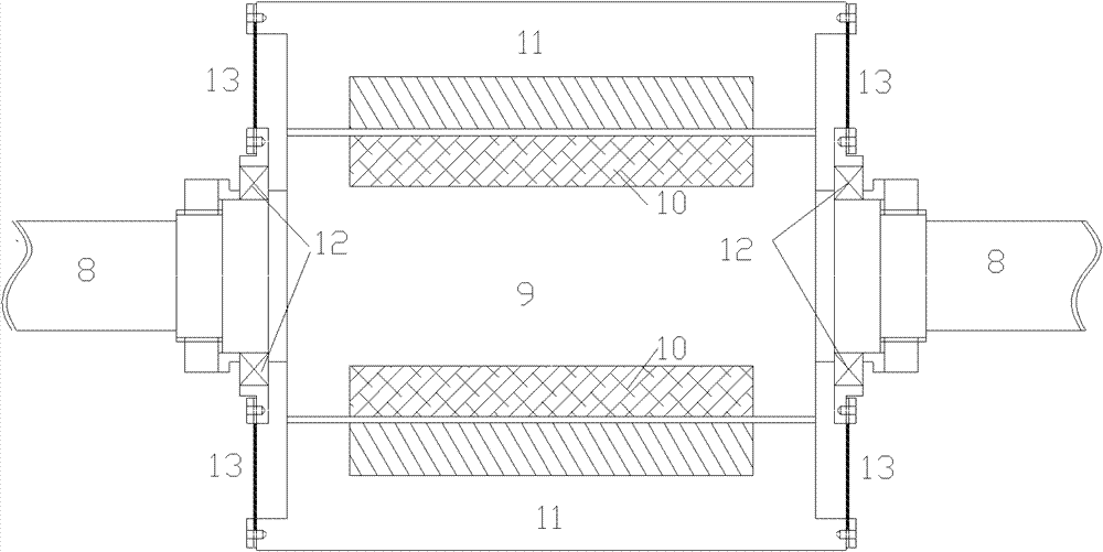 Electromagnetic active control device for longitudinal vibration of marine shafting