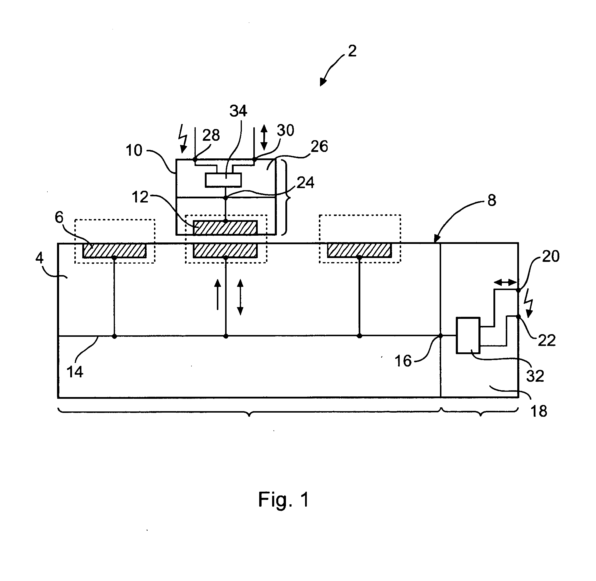 System for contact less data and power transmission