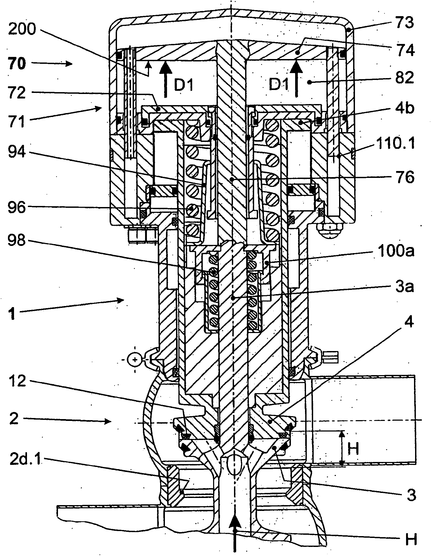 Drive for Switching a Double Seat Valve