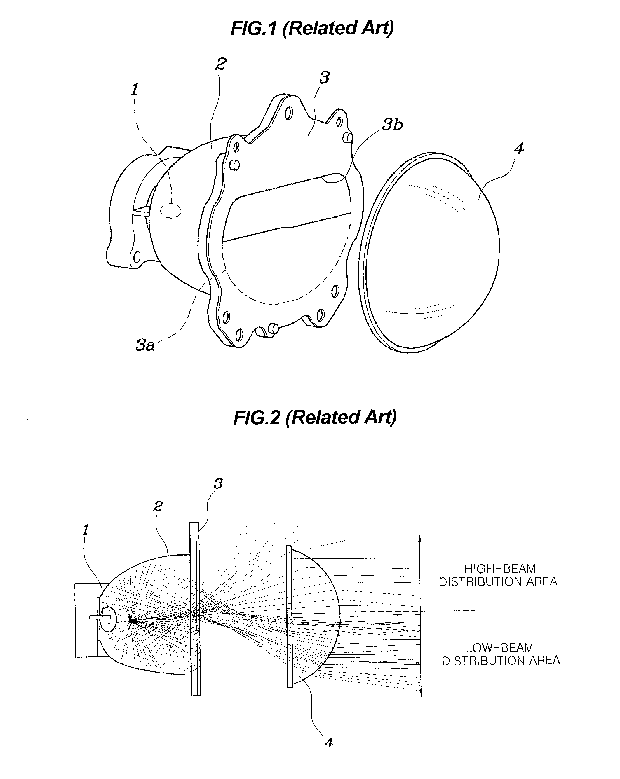 Shield apparatus for low-beam head lamp