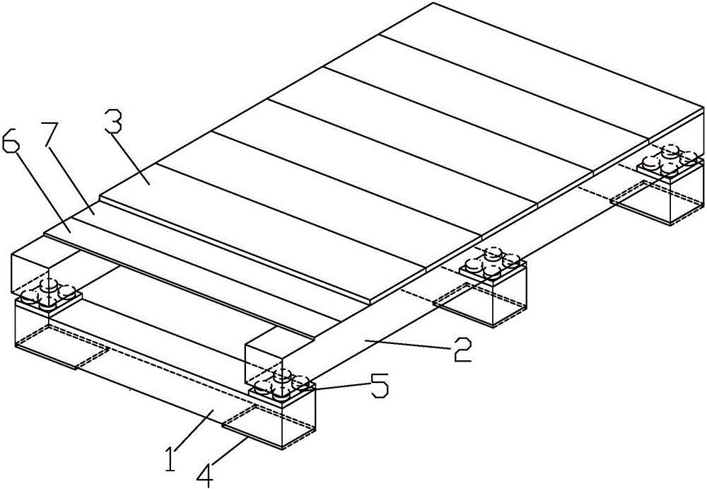 Suspension type sports wood floor system and construction method thereof