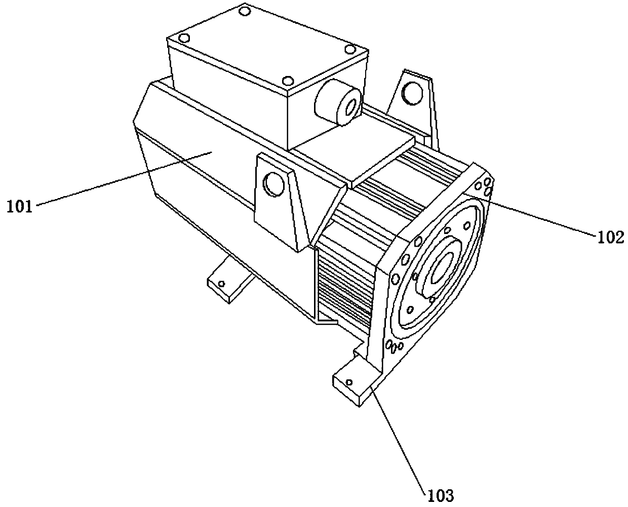 Environmentally-friendly noise-reducing insertion shaft servo motor