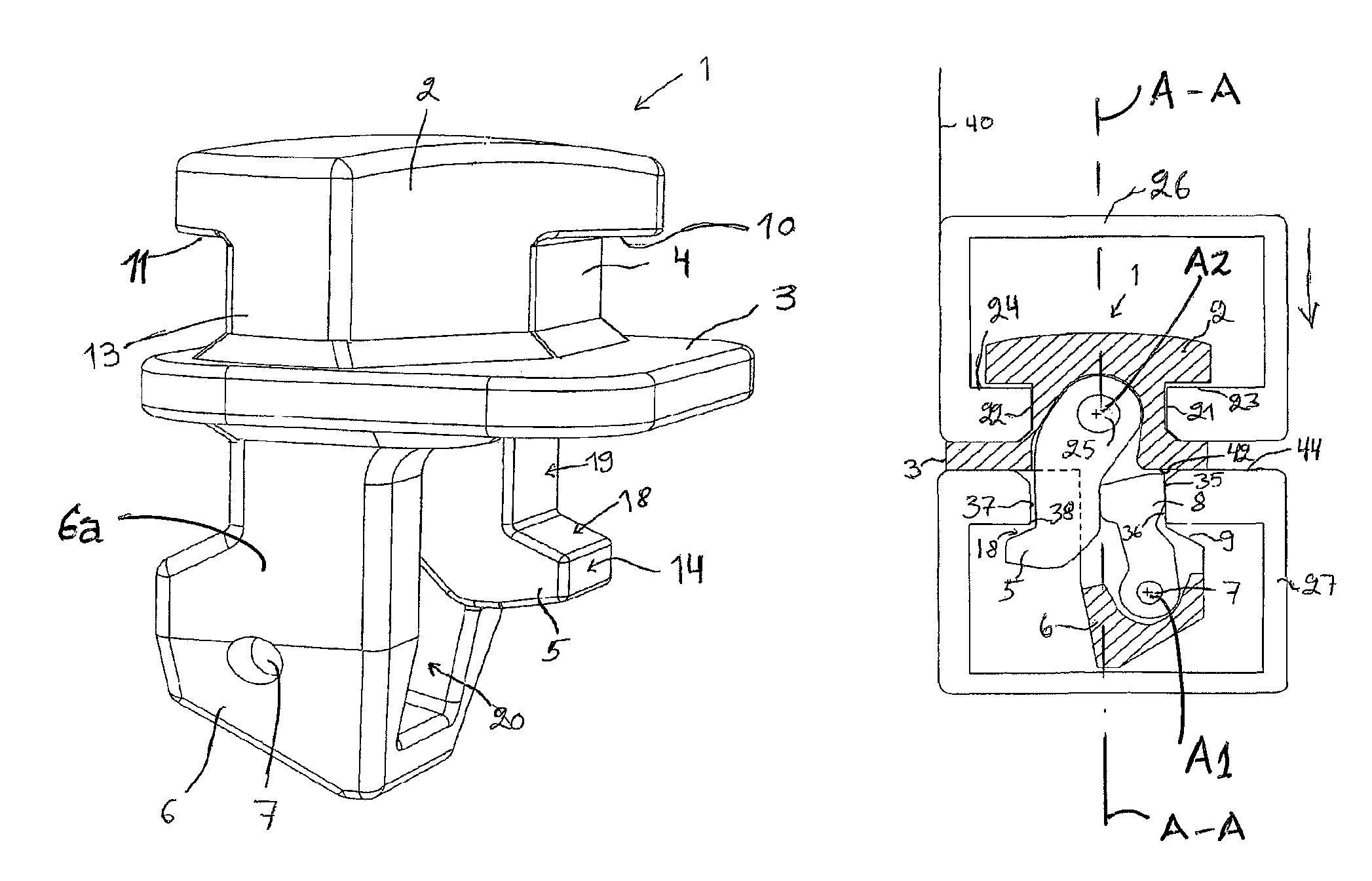 Coupling device for coupling containers, particularly containers used in cargo ships
