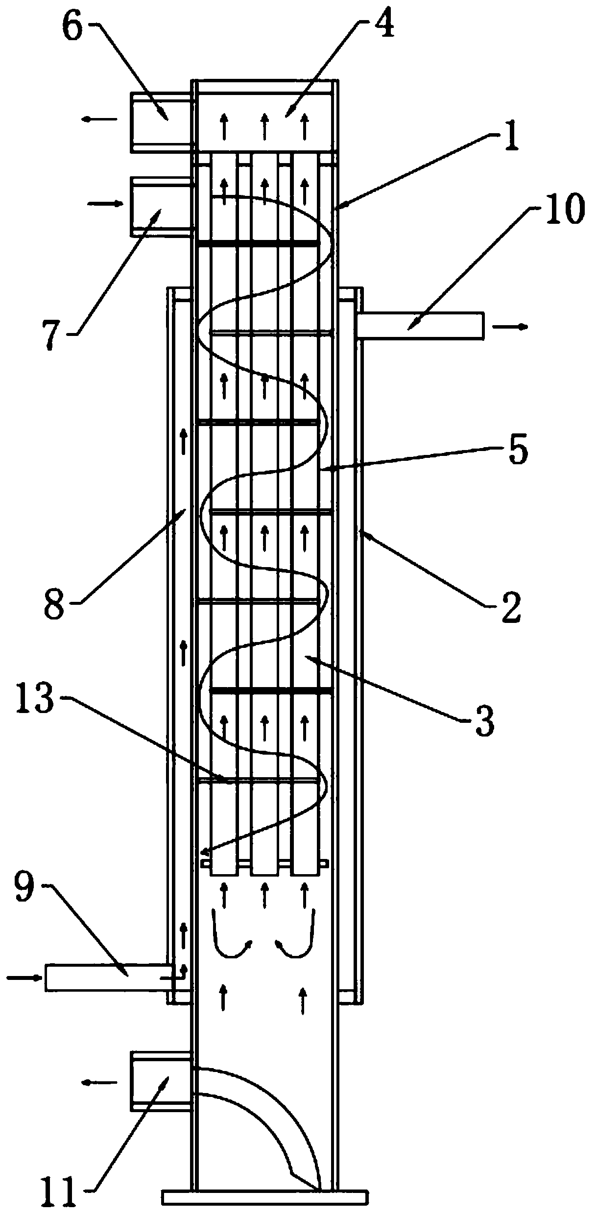 Heat exchange structure of gas dryer
