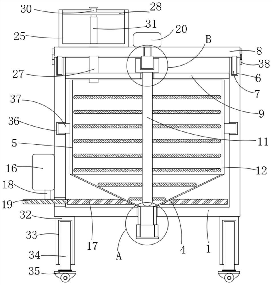 Self-flowing type closed automatic production device for refractory castable