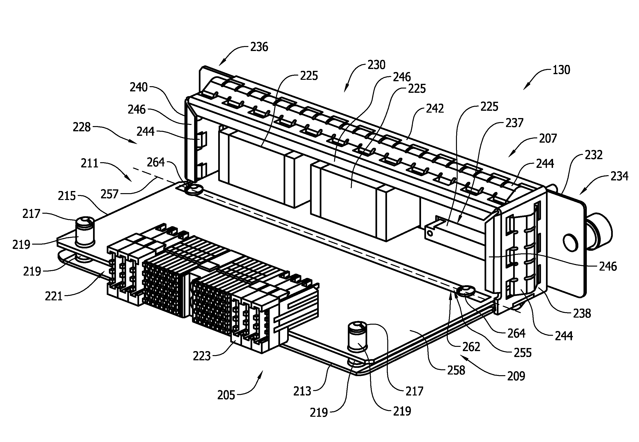 Module for use with a monitoring system and method of assembling same