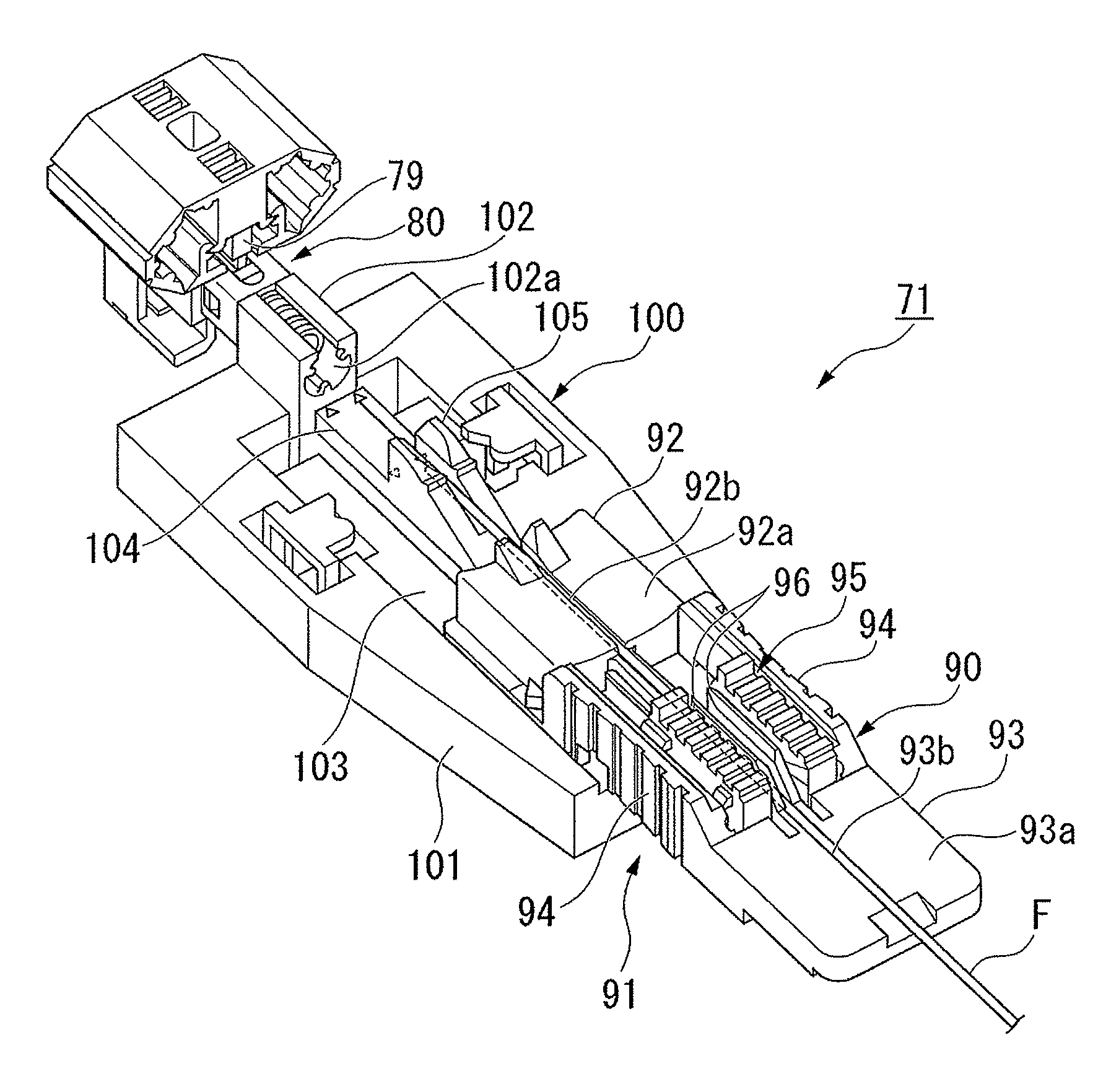 Connection method, connection tool, and connection jig for optical fiber