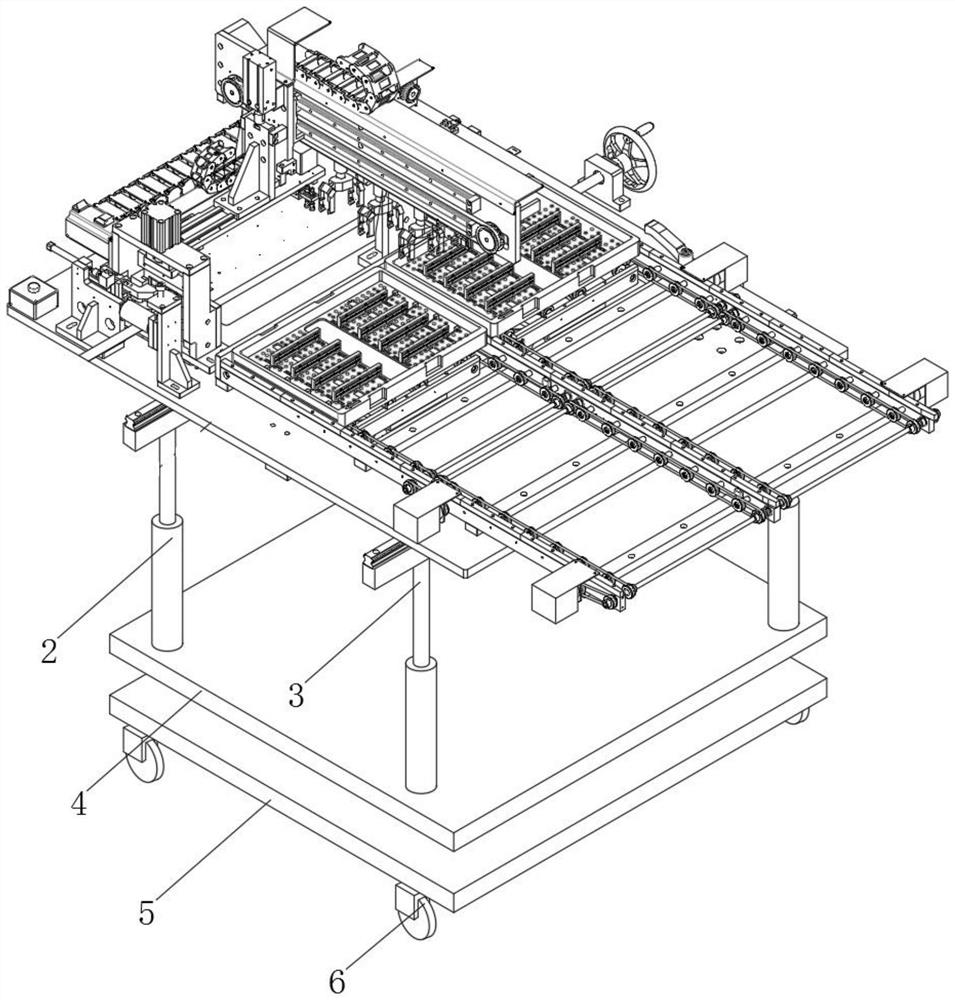 A supporting device for seedlings on a mobile seedbed and its application method