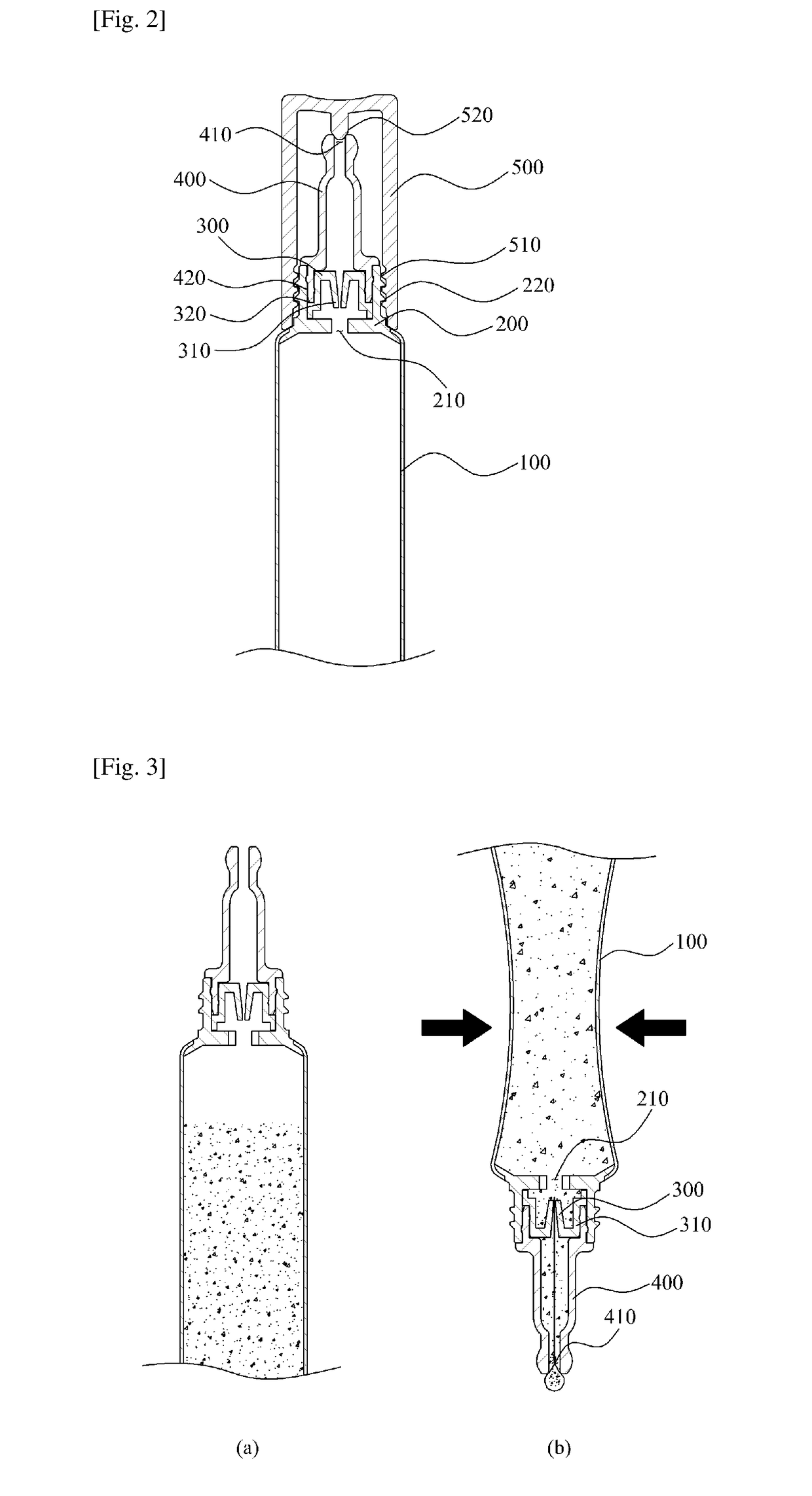 Tube-type cosmetics container for discharging liquid contents in form of droplet