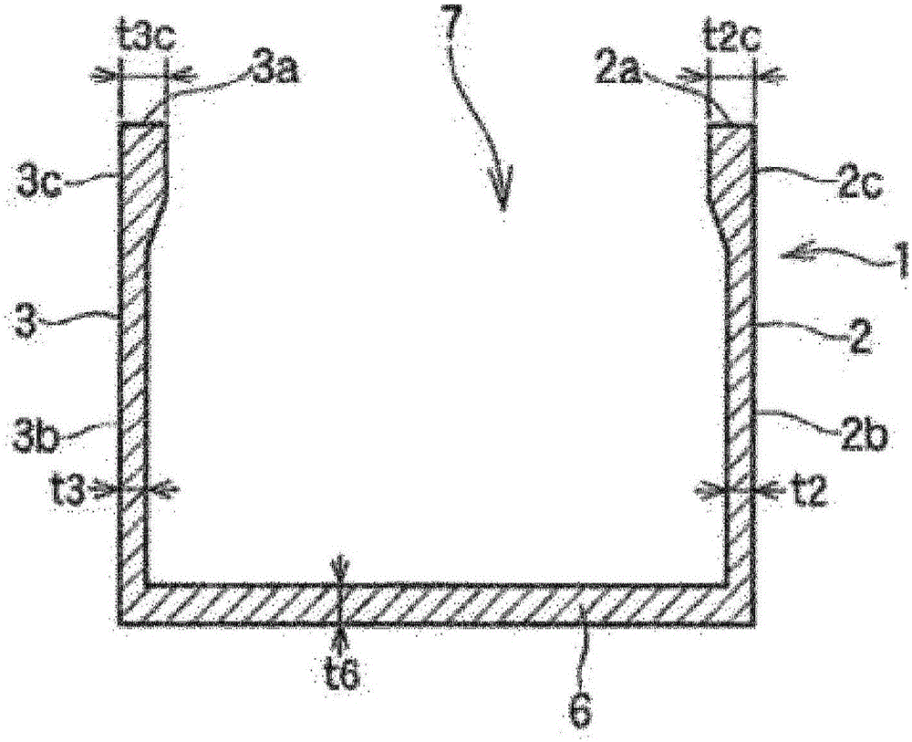 Quadrangular cell case for vehicle cell and method for manufacturing same