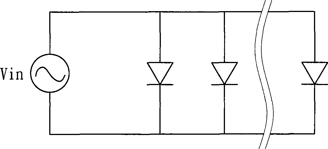 AC electricity driving method for LED and working voltage thereof